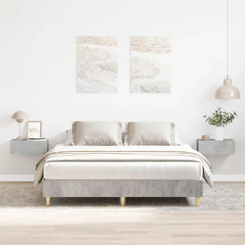 Lovos rėmas be čiužinio, betono pilkos, 140x200 cm, mediena