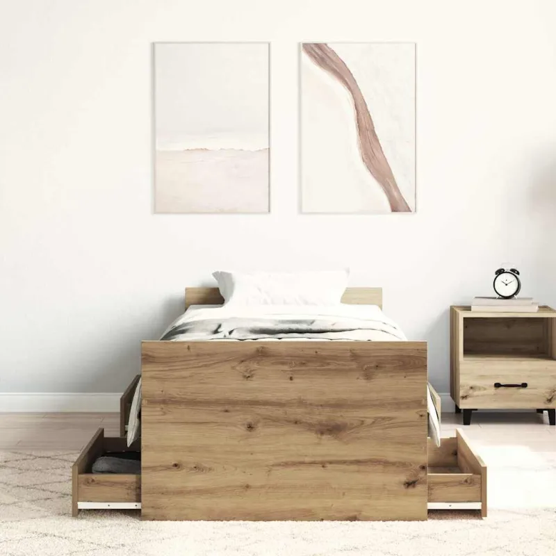 Lovos rėmas be čiužinio, artisano ąžuolo, 90x200 cm