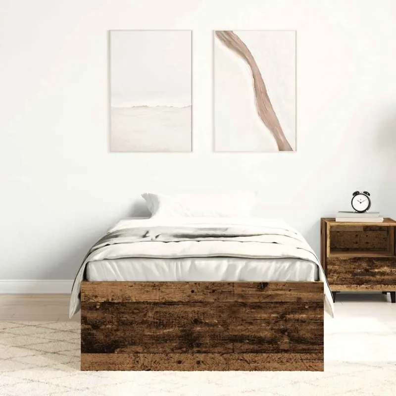 Lovos rėmas be čiužinio, medienos dizaino, 100x200 cm