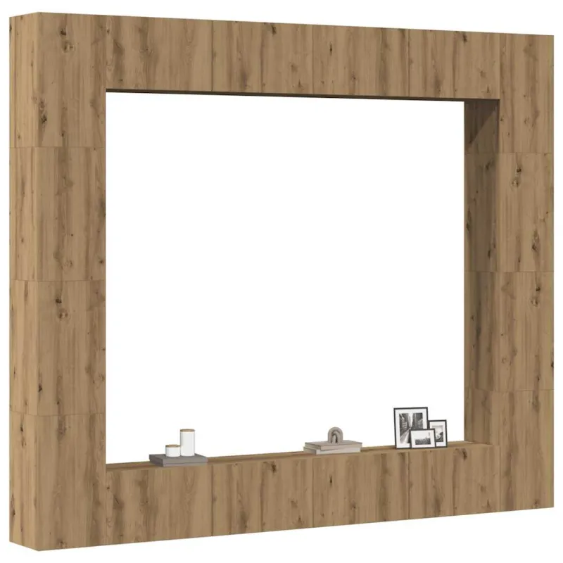 8 dalių sieninis televizoriaus spintelės komplektas Artisan Oak