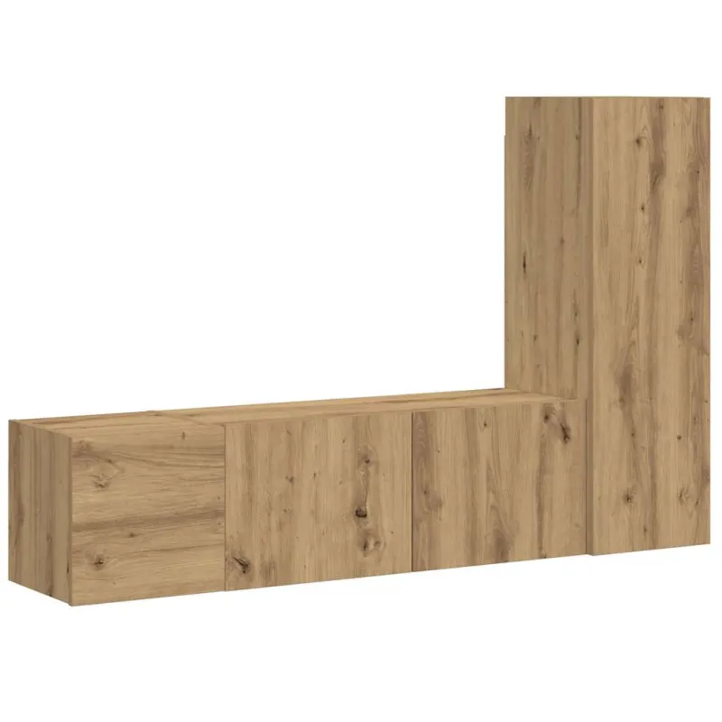 3 dalių sieninis televizoriaus spintelės komplektas Artisan Oak