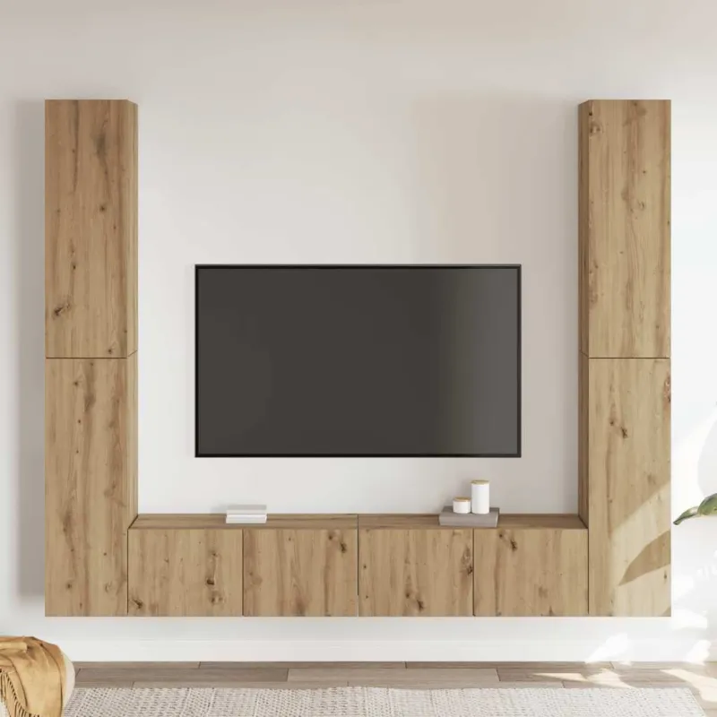 6 dalių sieninis televizoriaus spintelės komplektas Artisan Oak