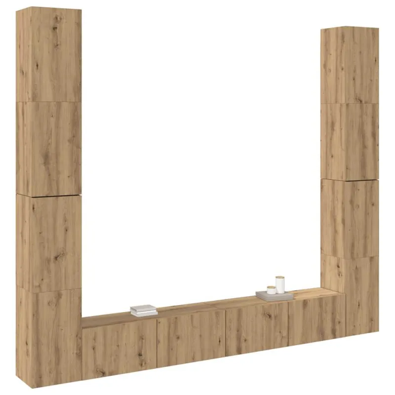 6 dalių sieninis televizoriaus spintelės komplektas Artisan Oak
