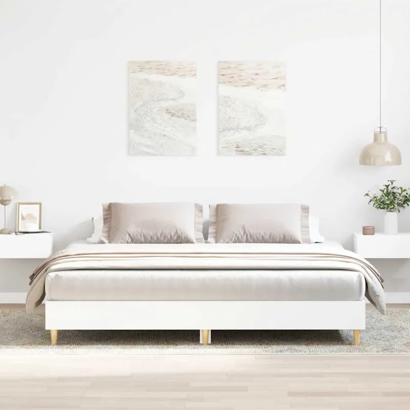 Lovos rėmas be čiužinio, baltas, 180x200 cm, inžinerinė mediena