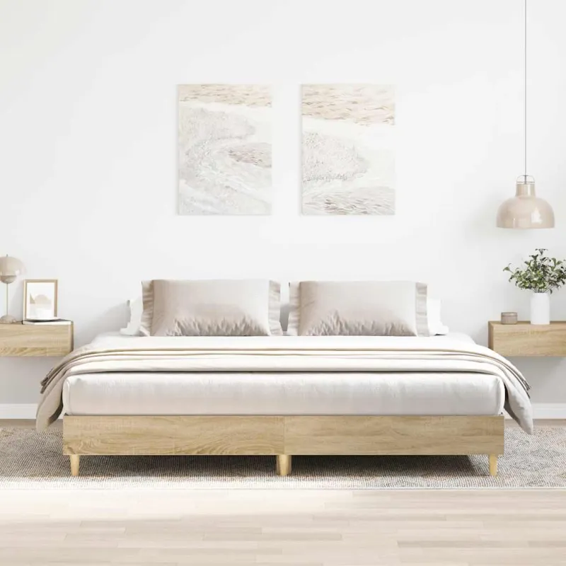 Lovos rėmas be čiužinio, sonoma, 180x200cm, apdirbta mediena