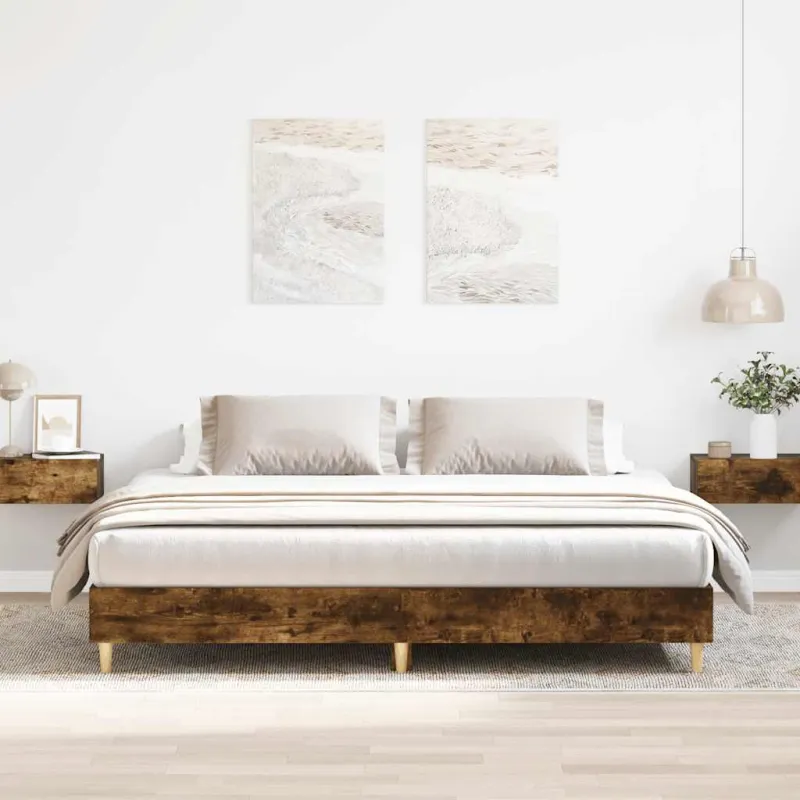 Lovos rėmas be čiužinio, dūminis, 180x200 cm, apdirbta mediena