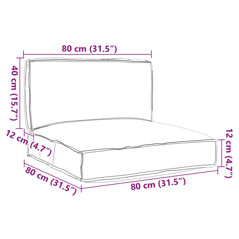 Pallet pagalvių rinkinys 2 pcs Vyno raudona Oksfordo audinys