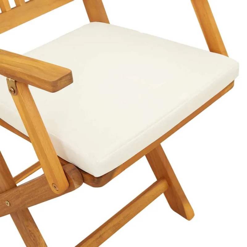 Sulankstoma kėdė su pagalve 4 pcs Balta 49 x 57.5 x 92cm