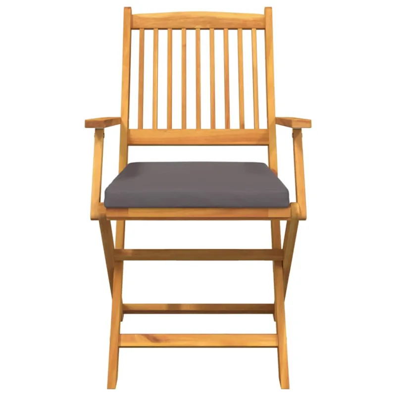 Sulankstoma kėdė su pagalve 4 pcs Pilka 49 x 57.5 x 92cm