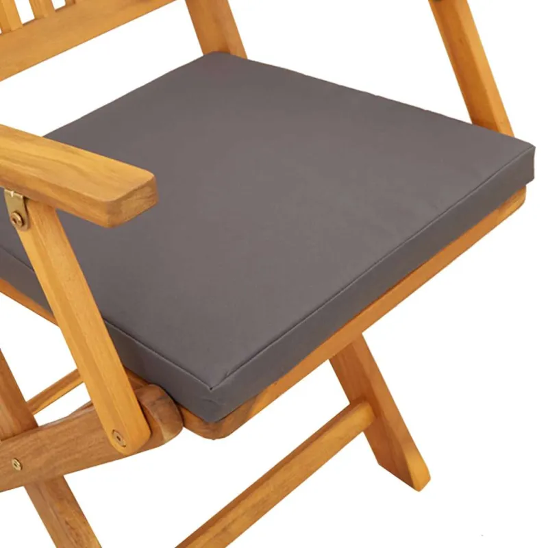 Sulankstoma kėdė su pagalve 4 pcs Pilka 49 x 57.5 x 92cm