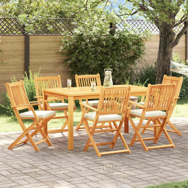 Sulankstoma kėdė su pagalve 6 pcs Balta 49 x 57.5 x 92cm