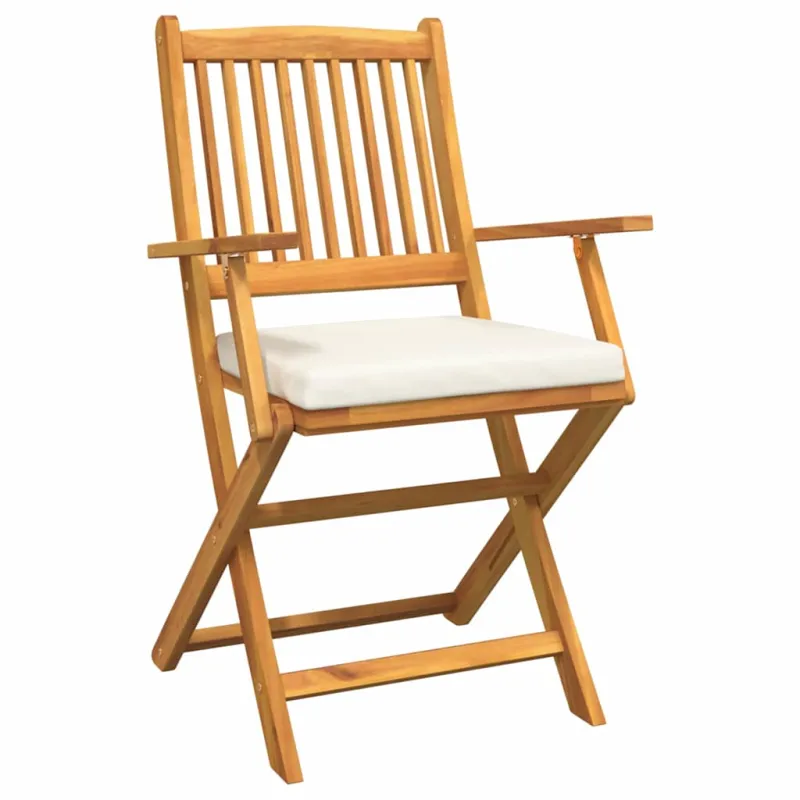 Sulankstoma kėdė su pagalve 6 pcs Balta 49 x 57.5 x 92cm
