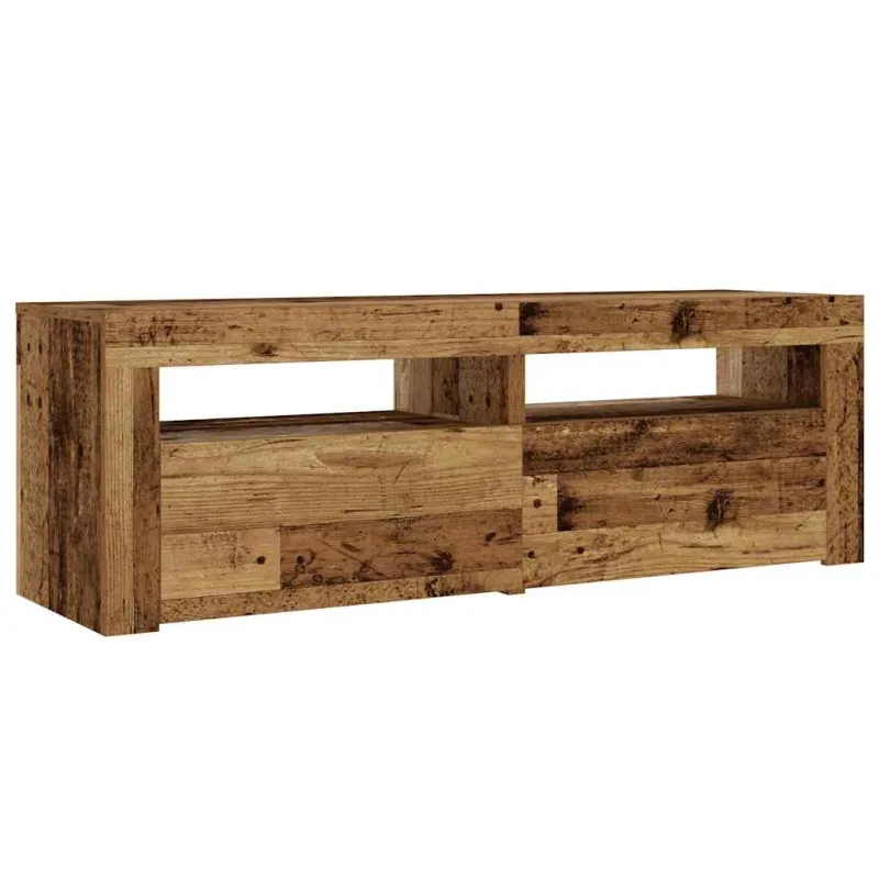 Spintelės prie lovos 2 vnt su šviesos diodais Old Wood