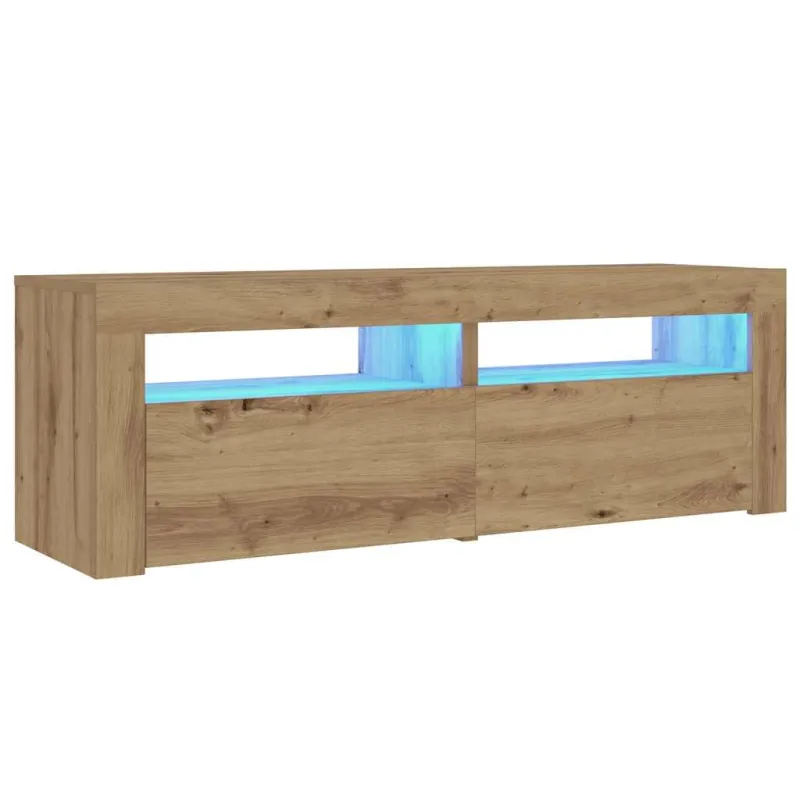 Spintelės prie lovos 2 vnt su šviesos diodais Artisan Oak
