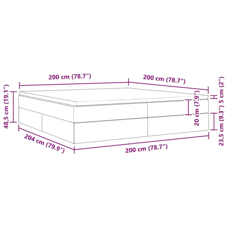 Lova su daiktų laikymo vieta ir čiužiniu Tamsiai mėlyna Aksomas