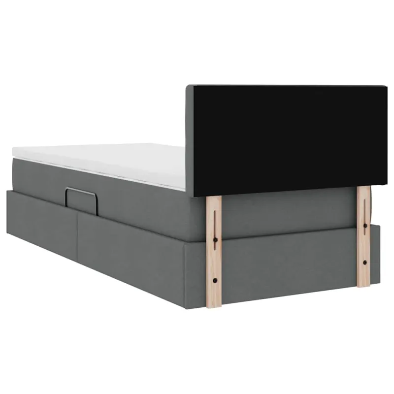 Lova su daiktų laikymo vieta ir čiužiniu Tamsiai pilka