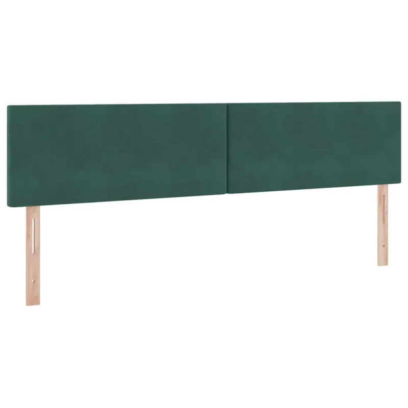 Saugos lova su čiužiniu Tamsiai žalia 200 x 200 cm Aksomas