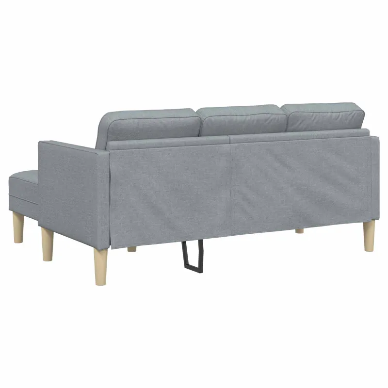 Sofos komplektas su pagalve 2 pcs Šviesiai pilka Poliesteris