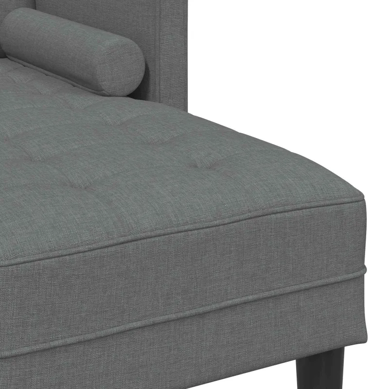 Sofos komplektas su pagalve 2 pcs Tamsiai pilka Poliesteris