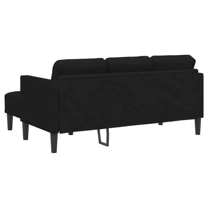 Sofos komplektas su pagalve 2 pcs Juoda Poliesteris