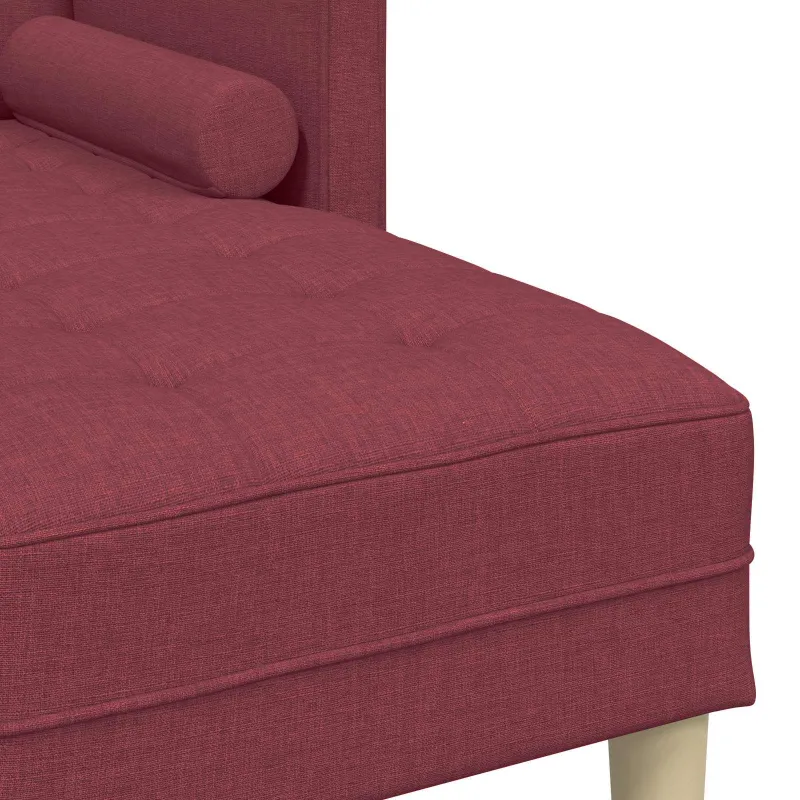 Sofos komplektas su pagalve 2 pcs Vyno raudona Poliesteris