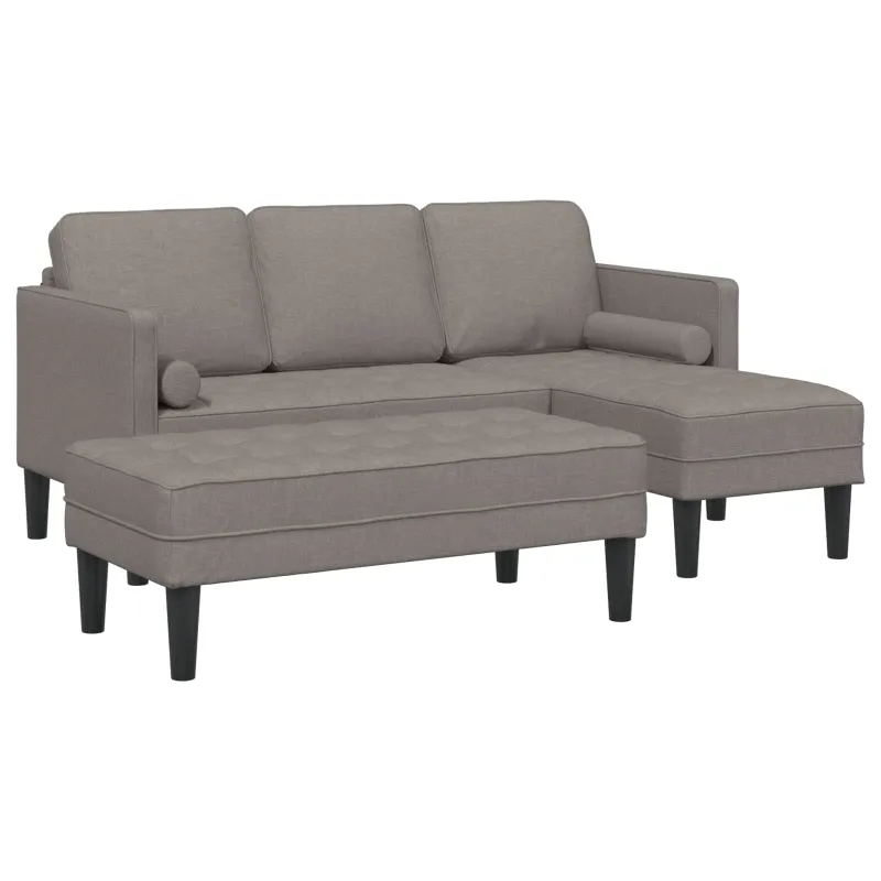 Sofos komplektas su pagalve 2 pcs Taupe Poliesteris