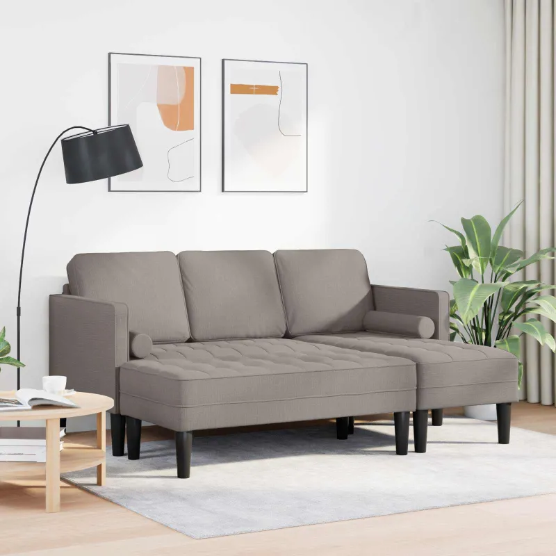 Sofos komplektas su pagalve 2 pcs Taupe Poliesteris