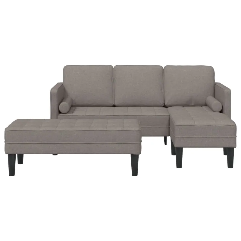 Sofos komplektas su pagalve 2 pcs Taupe Poliesteris