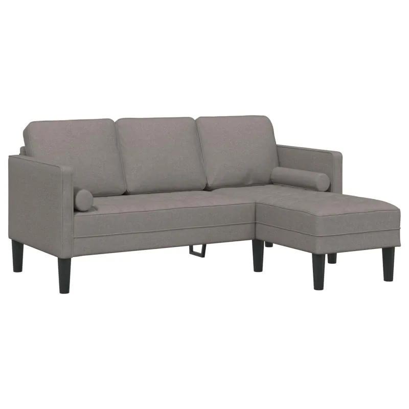Sofos komplektas su pagalve 2 pcs Taupe Poliesteris