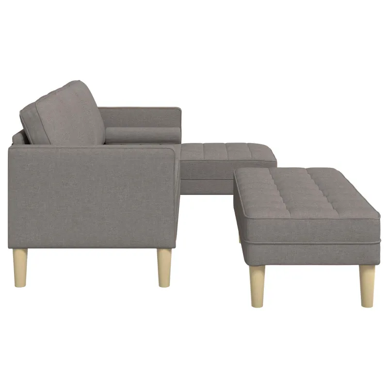 Sofos komplektas su pagalve 2 pcs Taupe Poliesteris