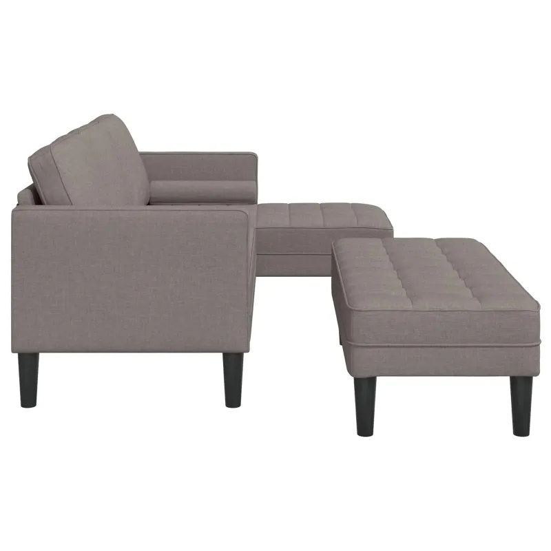 Sofos komplektas su pagalve 2 pcs Taupe Poliesteris
