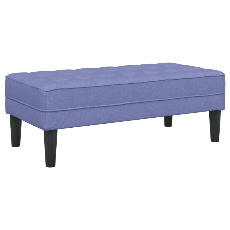 Sofos komplektas su pagalve 2 pcs Džinsinės mėlynos Poliesteris