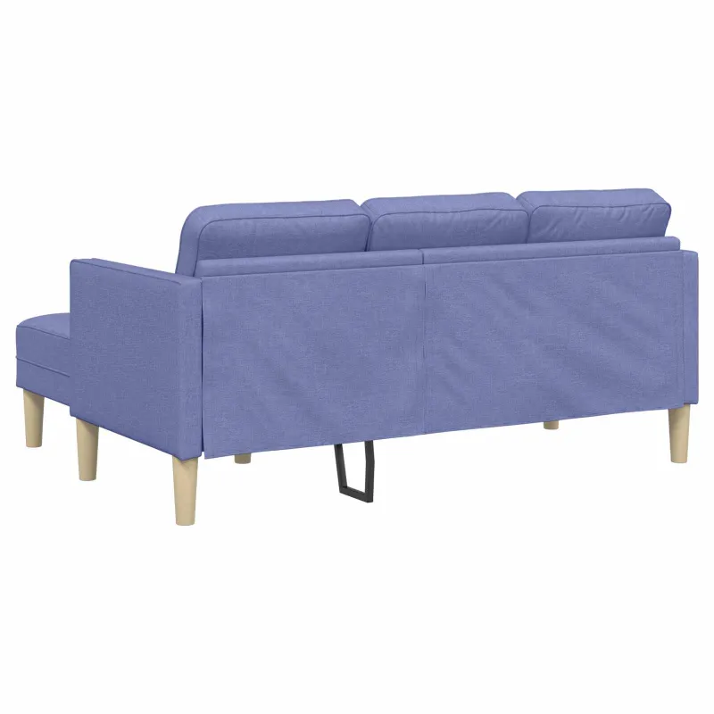 Sofos komplektas su pagalve 2 pcs Džinsinės mėlynos Poliesteris