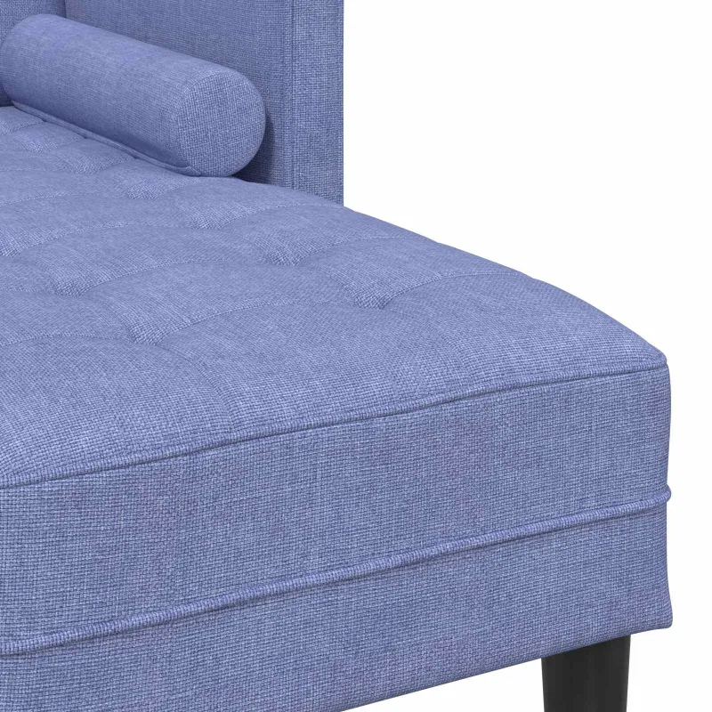 Sofos komplektas su pagalve 2 pcs Džinsinės mėlynos Poliesteris