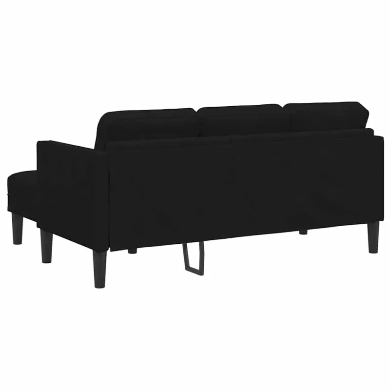 Sofos komplektas su pagalve 2 pcs Juoda Poliesteris