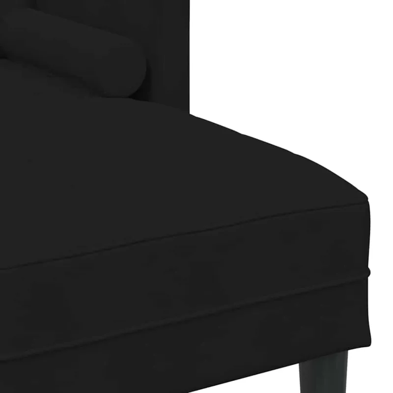 Sofos komplektas su pagalve 2 pcs Juoda Poliesteris