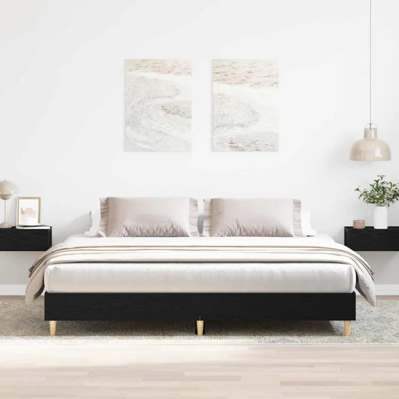 Lovos rėmas Juodas ąžuolas 203 x 203 x 25 cm Apdirbta mediena