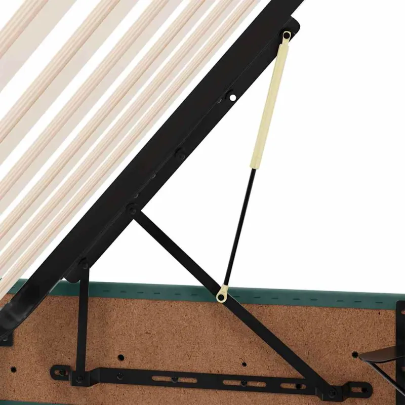 Saugos lova su čiužiniu Tamsiai žalia 160 x 200 cm Aksomas