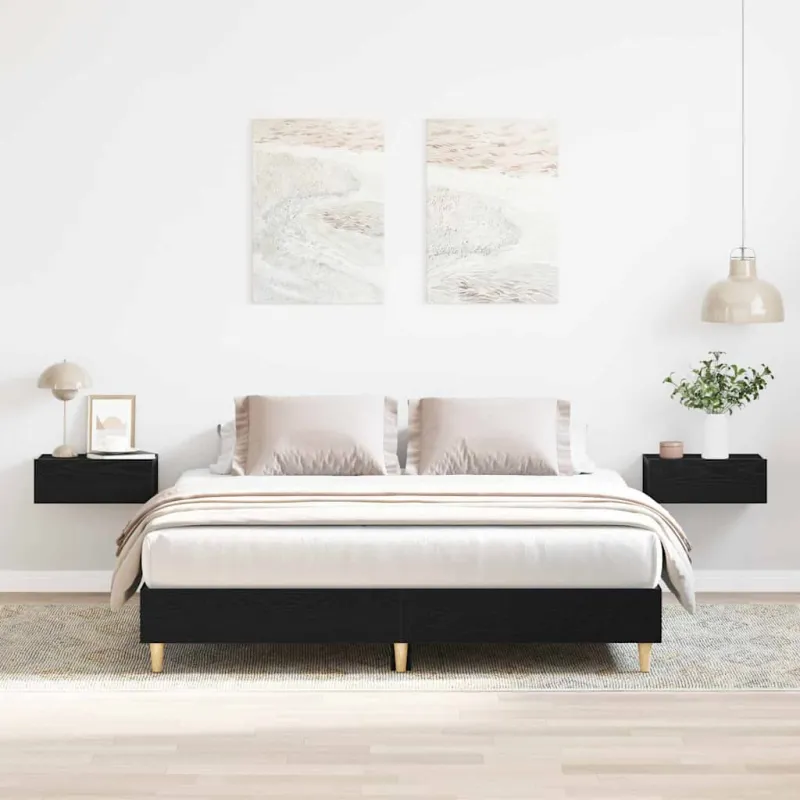 Lovos rėmas Juodas ąžuolas 203 x 153 x 25 cm Apdirbta mediena