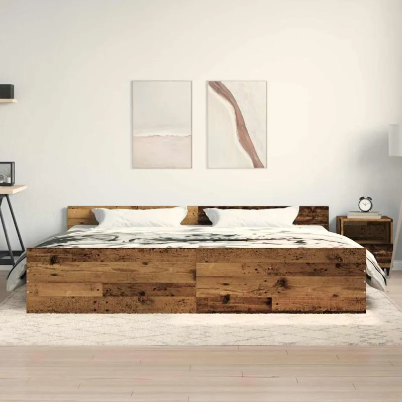 Lovos rėmas Senovinis medis 203 x 203 x 50 cm Apdirbta mediena