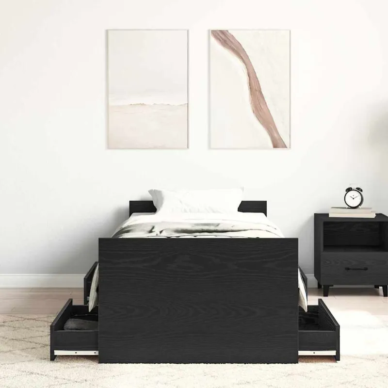 Lovos rėmas Juodas ąžuolas 193 x 78 x 50 cm Apdirbta mediena