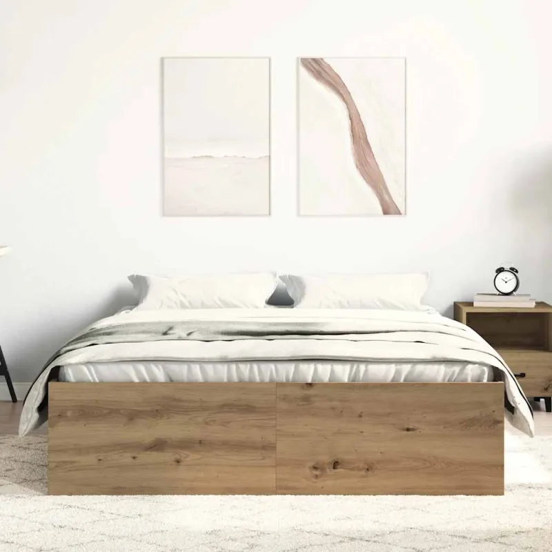 Lovos rėmas be čiužinio, artisano ąžuolo, 135x190 cm