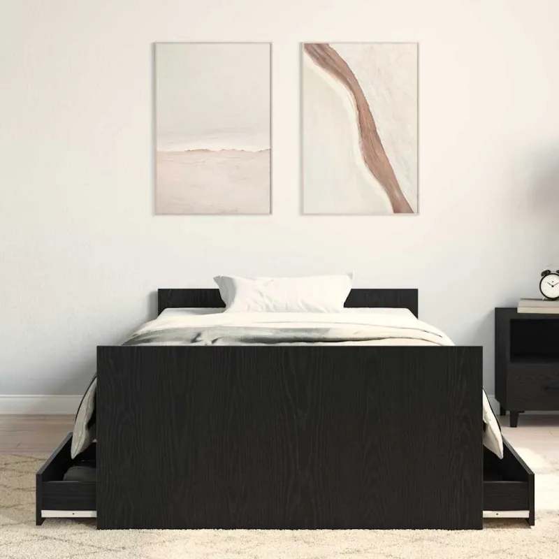 Lovos rėmas Juodas ąžuolas 203 x 103 x 50 cm Apdirbta mediena