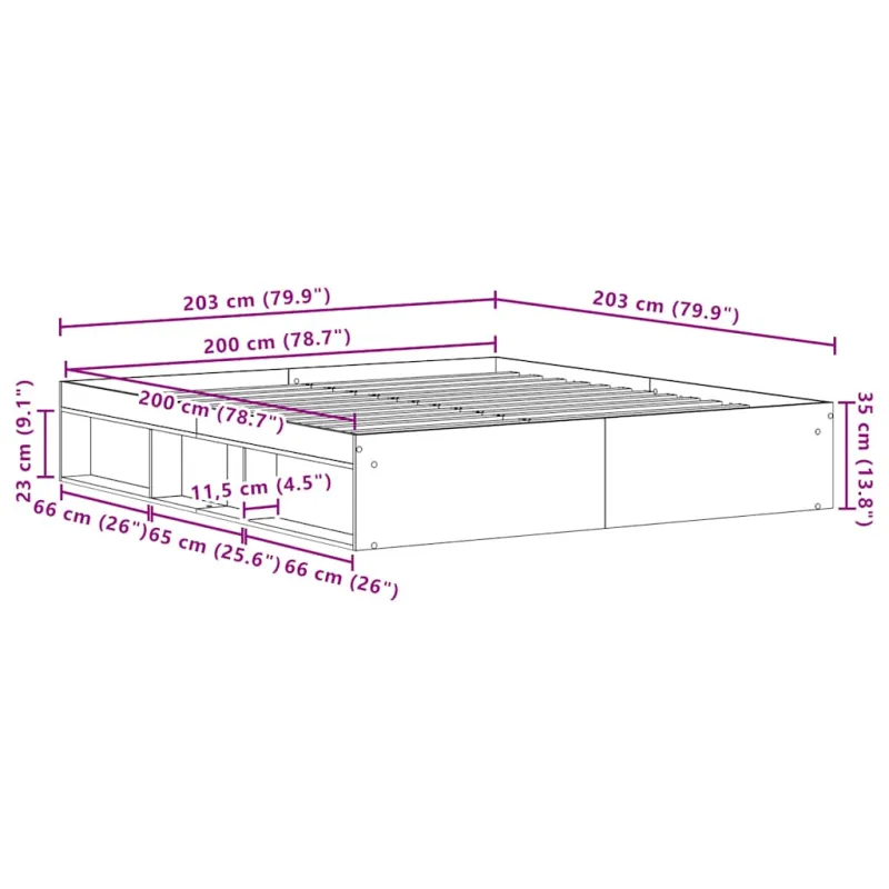 lovos rėmas be čiužinio 200x200 cm, apdirbta mediena