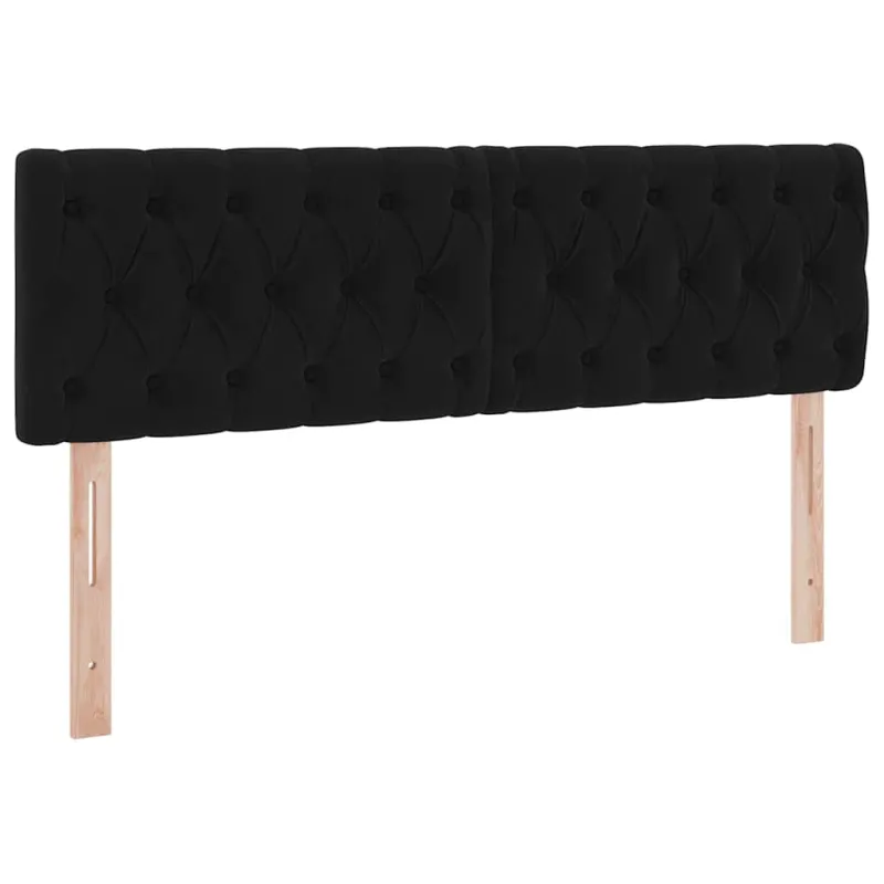 Saugos lova su čiužiniu su saugykla Juoda 140 x 200 cm Aksomas