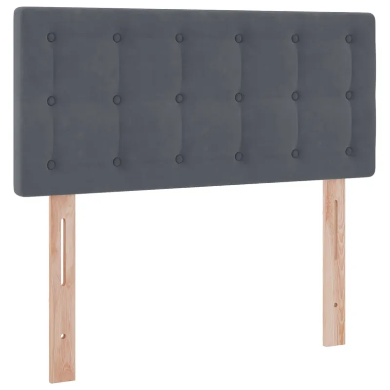 Saugos lova su čiužiniu Tamsiai pilka 90 x 190 cm Aksomas