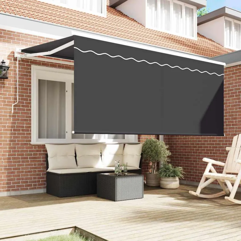 Ištraukiama markizė Dryžuotas Antracitas 300 x 200 cm audinys