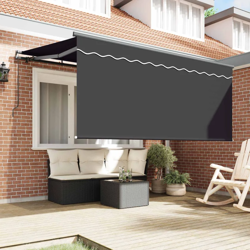 Ištraukiama markizė Dryžuotas Antracitas 300 x 200 cm audinys