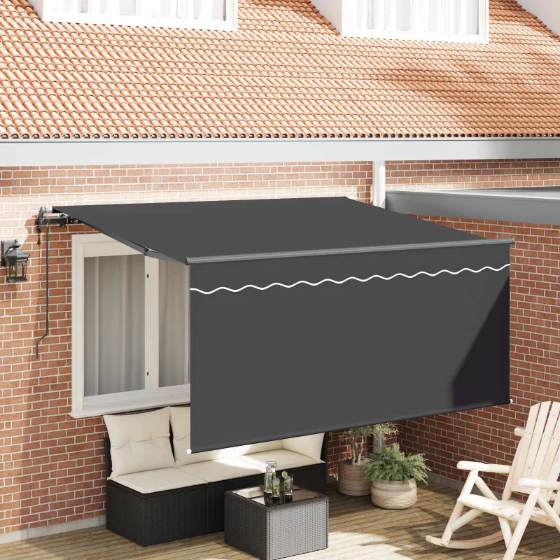 Ištraukiama markizė Dryžuotas Antracitas 300 x 200 cm audinys