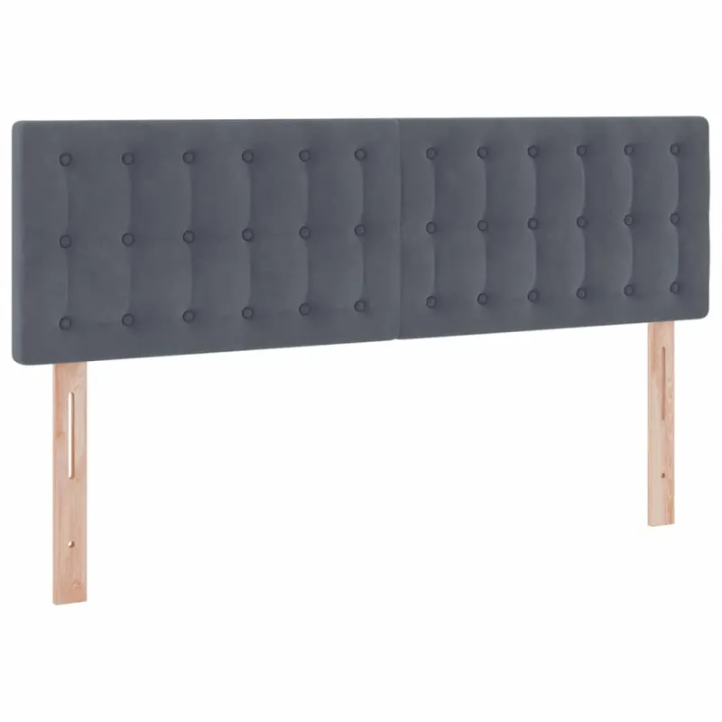 Saugos lova su čiužiniu Tamsiai pilka 140 x 190 cm Aksomas